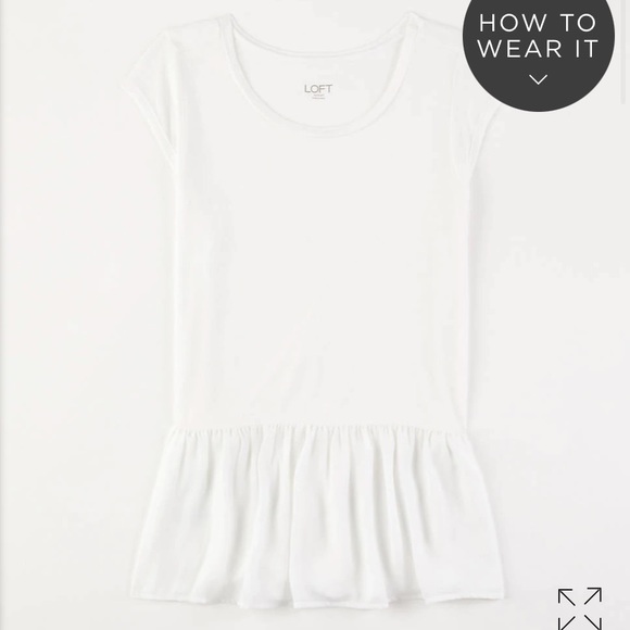 Loft PEPLUM MIXED MEDIA TEE - Picture 2 of 6